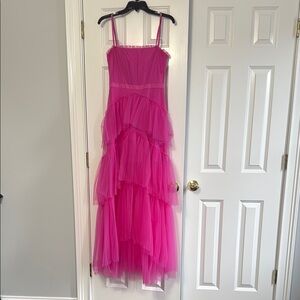 Pink Layered Tulle Gown
